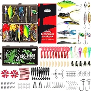 Fishing Lures – 2025 New Tackle Box with Tackle Included, Fishing Kit with VIBs, Frogs, Minnows, Soft Baits, Hooks & Weights Accessories, Freshwater Lure Kit for Bass Walleye Trout